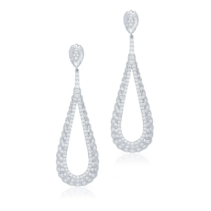 bold geometric statement earrings-White Gold White Diamonds Eternal Earrings