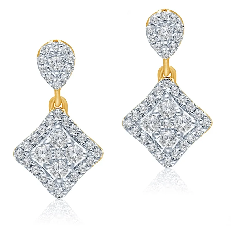 affordable cubic zirconia earrings for everyday wear-Yellow Gold Diamond Eternal Earrings