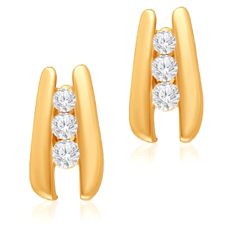 luxurious vintage-style hoop earrings-Yellow Gold Diamond Eternal Earrings