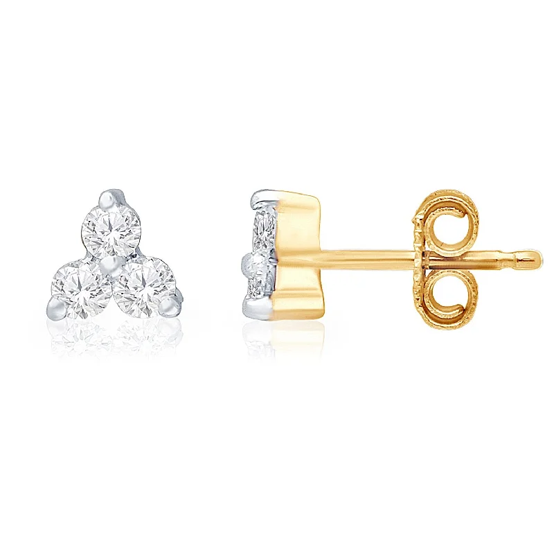 colorful flower stud earrings for kids-Yellow Gold Diamond Eternal Earrings