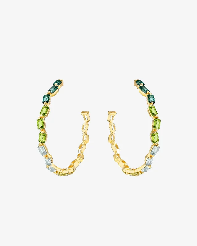 modern rose gold hoop earrings for women-Ann Green Ombre Mega Hoops