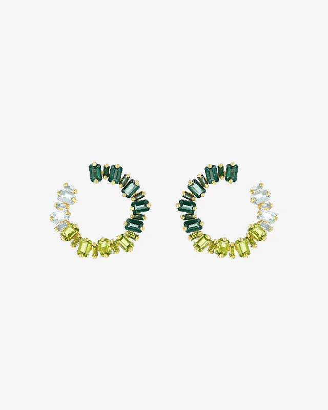 bold acrylic earrings for a statement look-Ann Green Ombre Milli Sideways Hoops