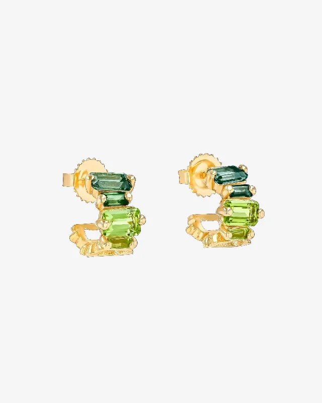 colorful flower stud earrings for kids-Ann Green Ombre Mini Hoops