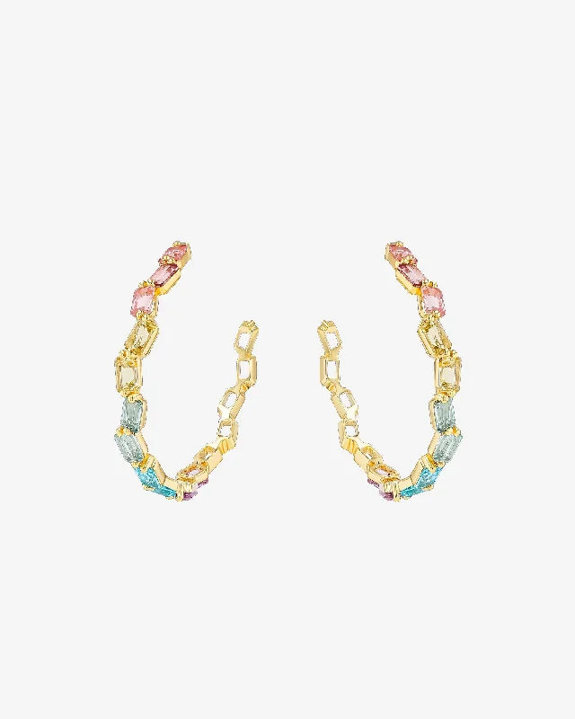 chic gold-plated stud earrings-Ann Pastel Milli Hoops