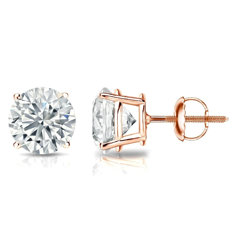 chic gemstone stud earrings for daily wear-Auriya 14k Gold GIA Certified 6.00 ct. TDW Round Diamond Stud Earrings