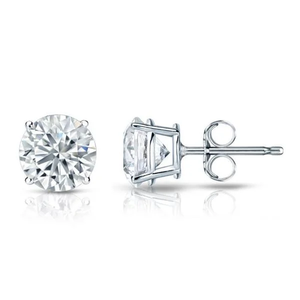 chic spiral earrings for fashion-forward looks-Auriya Platinum Certified 2.20 carat TDW Round Diamond Stud Earrings