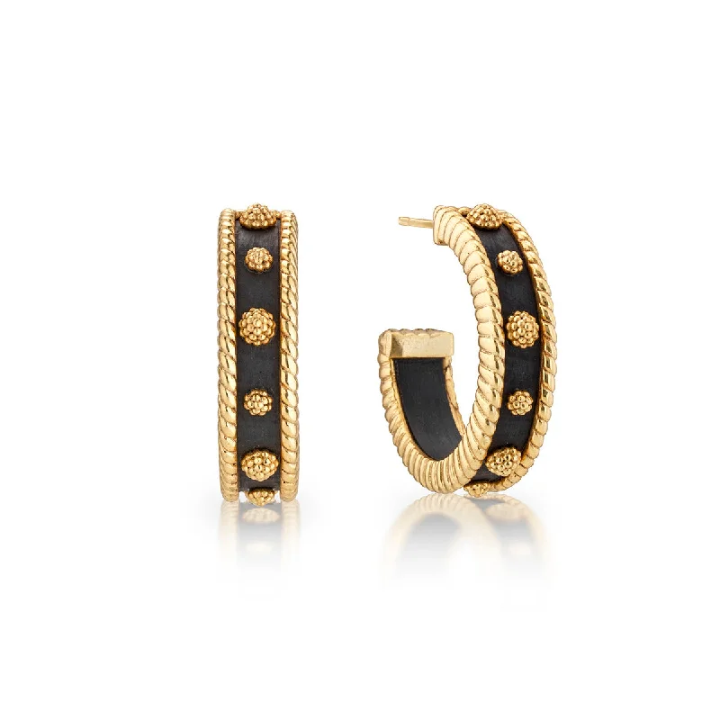 bold gold earrings for a statement look-Berry Medium Hoop Earrings - Ebony