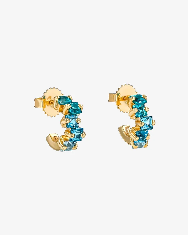 luxurious platinum earrings for weddings-Cierra Ocean Ombre Mini Hoops