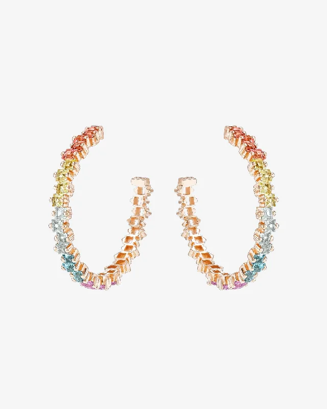 chic crescent earrings for night outs-Cierra Pastel Milli Hoops