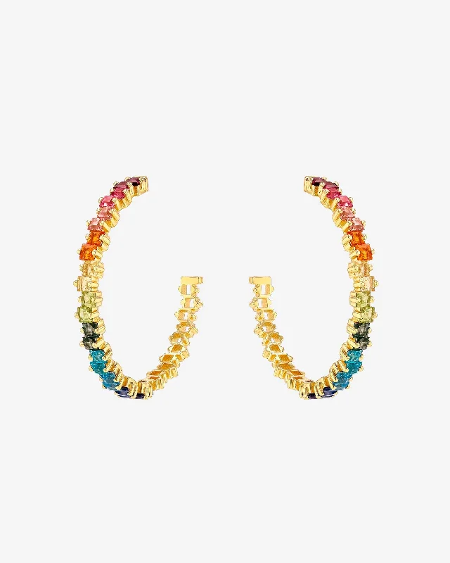 chic hoop earrings for evening wear-Cierra Rainbow Milli Hoops