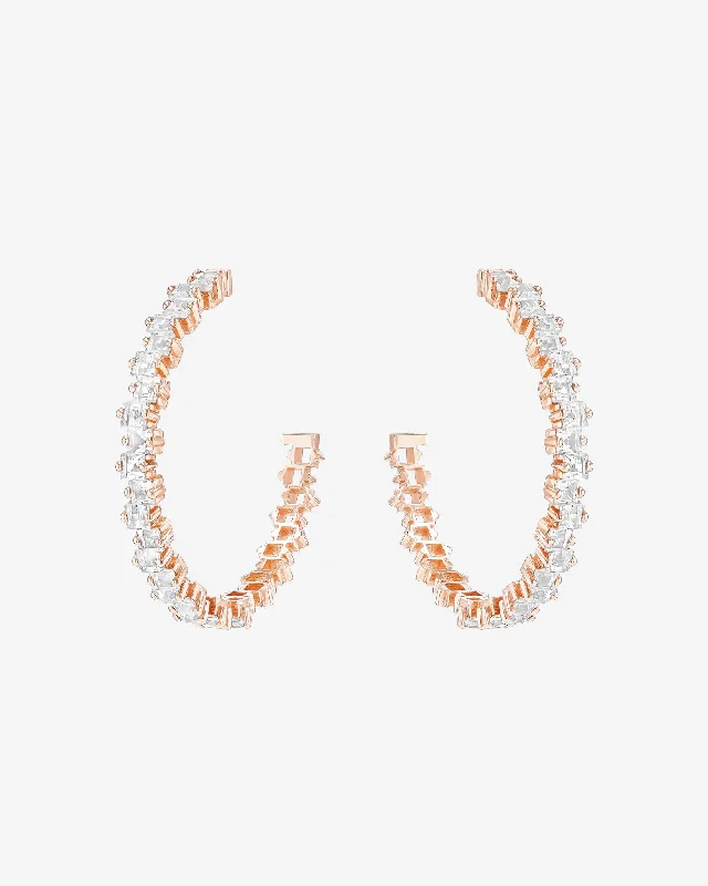 glamorous drop earrings for wedding outfits-Cierra White Topaz Milli Hoops