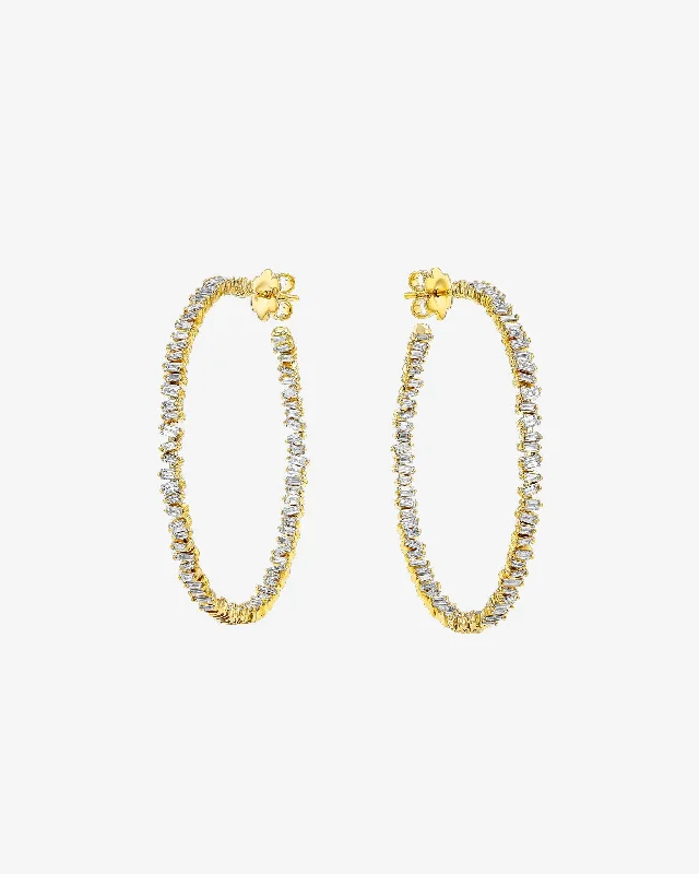 unique crystal earrings for a sparkling effect-Classic Diamond Milli Hoops