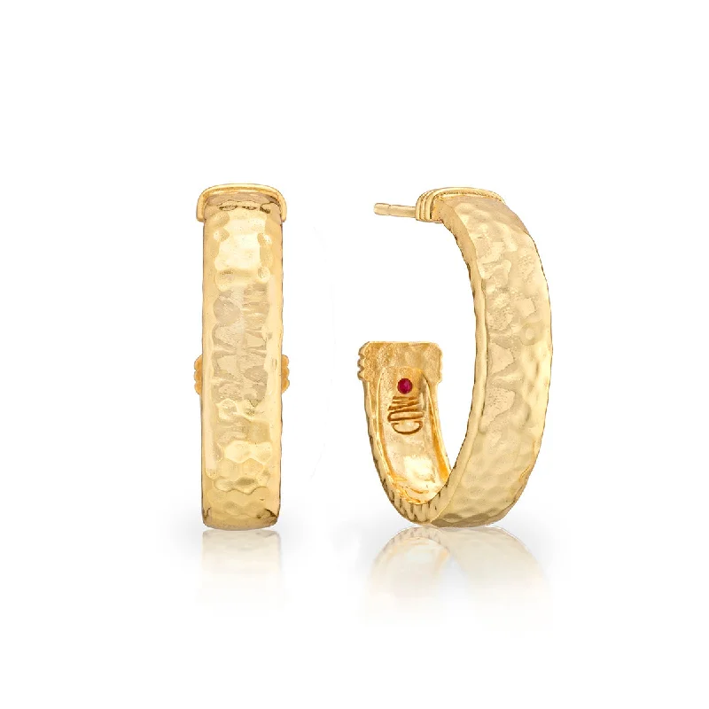 creative resin earrings for artistic styles-Cleopatra Classic Medium Hoop Earrings - Gold