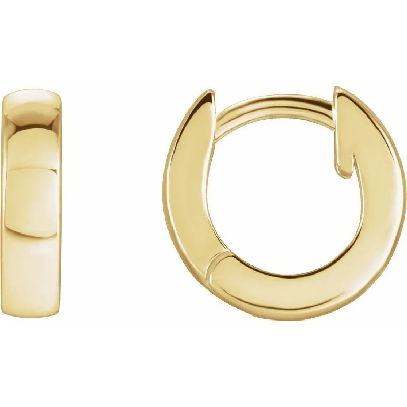 trendy drop earrings for fashion enthusiasts-Curata 14k Yellow Gold Hinged Posts Polished Hoop Earring