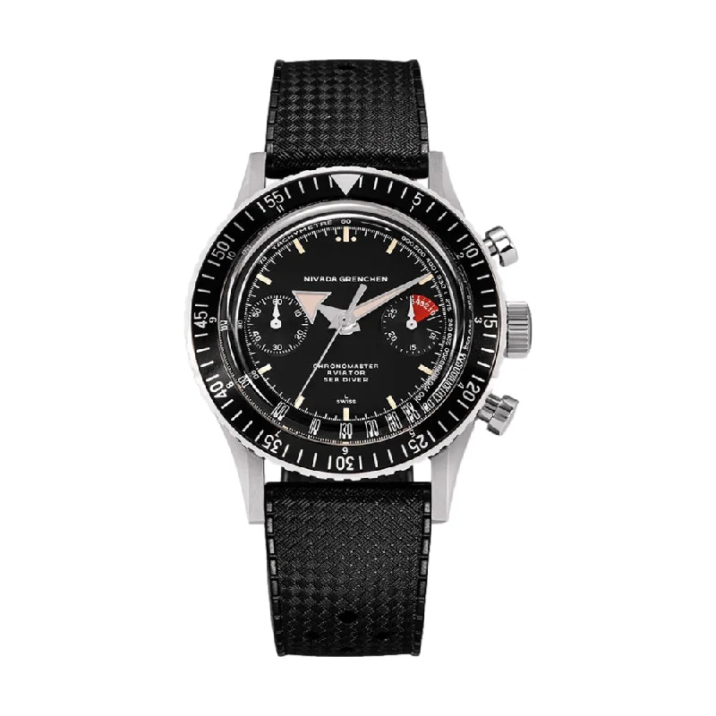 mens watches with luminous dials for night visibility -Broad Arrow Manual Chronomaster on Rubber Strap