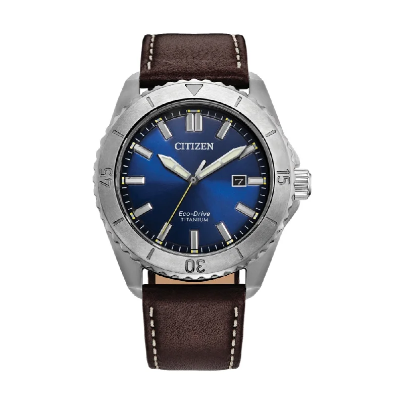 vintage watches for men with leather bands -Brycen Super Titanium Blue