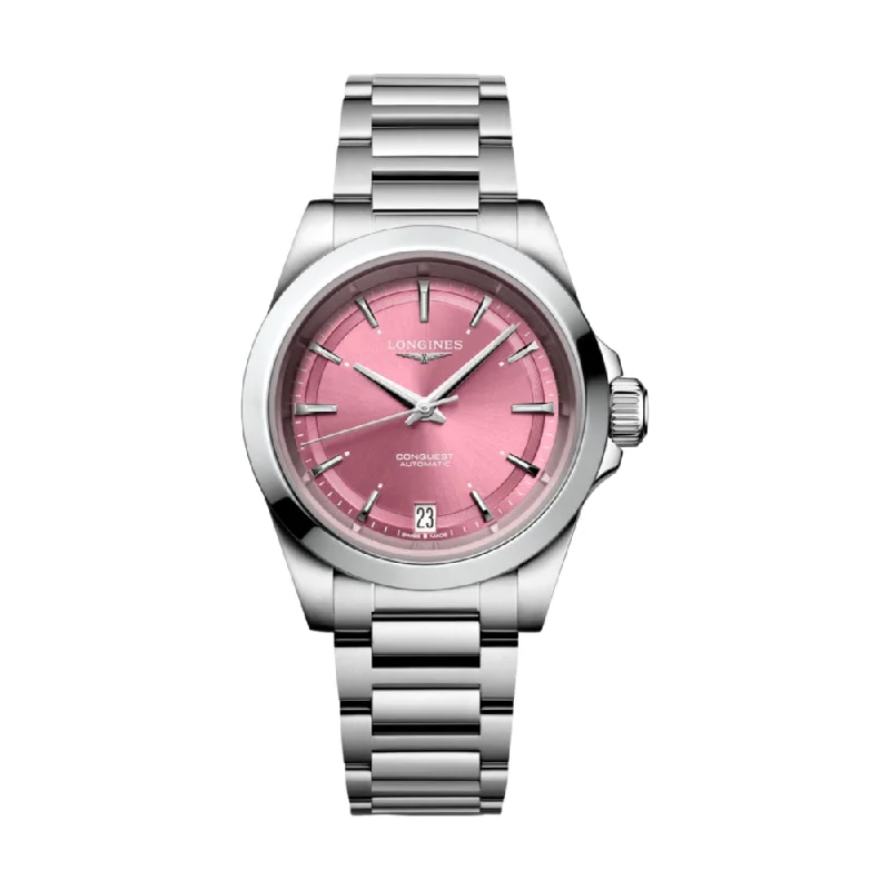 mens watches for everyday use -Conquest 34mm Sunray Pink