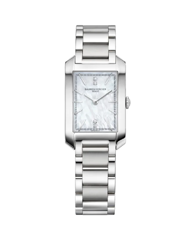 women’s wristwatches with bright colored straps -HAMPTON 10474, QUARTZ WATCH, DIAMOND-SET, MOTHER-OF-PEARL - 35 X 22 MM