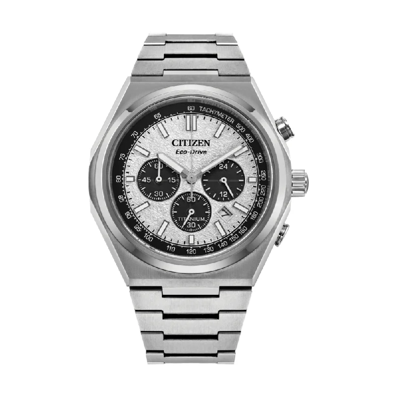 sport wristwatches for women with digital display -Forza Chrono Super Titanium Silver Dial