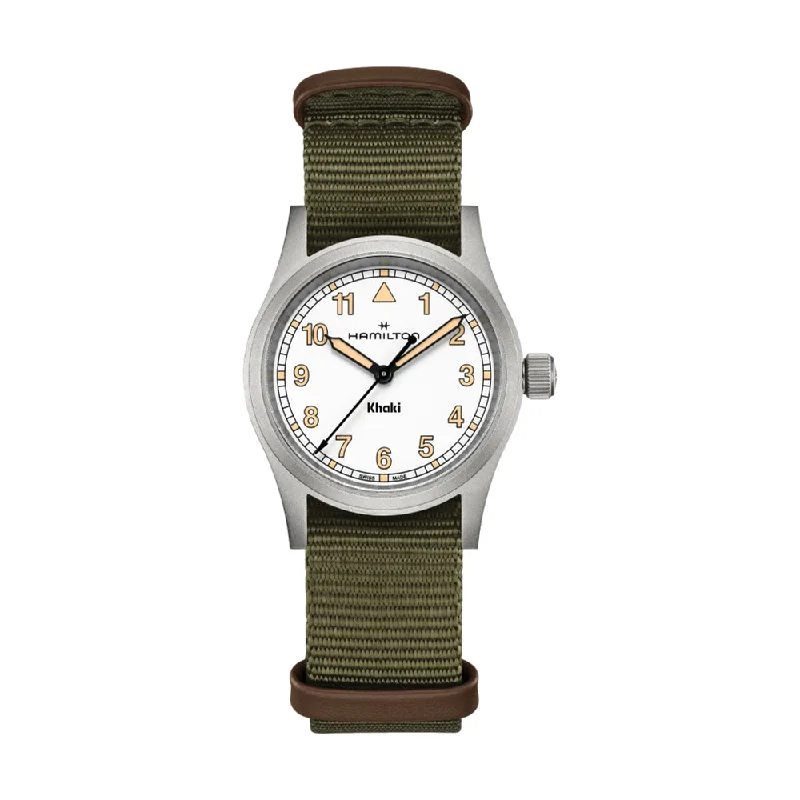 smartwatches with GPS for men -Khaki Field Quartz White Dial, 33mm