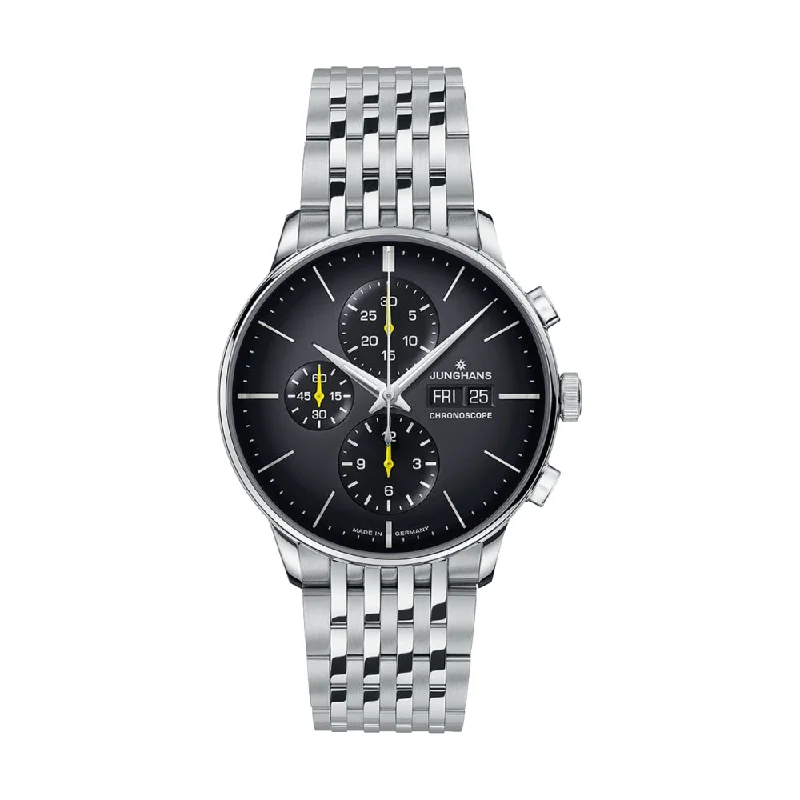 luxury wristwatches for women with diamond accents -Meister Chronoscope English Date Dark Grey Dial