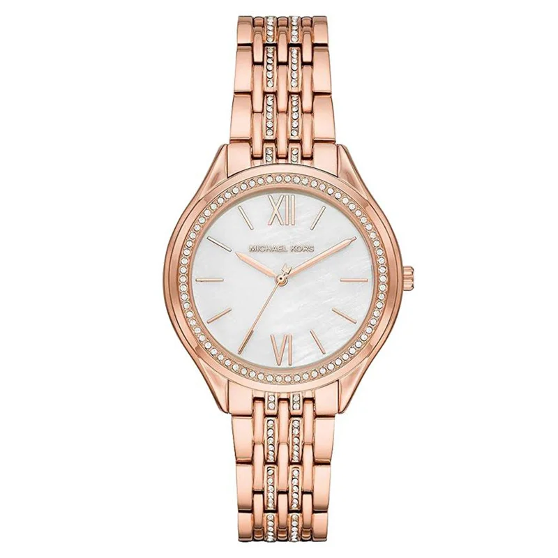 waterproof watches for men with high depth rating -Michael Kors Mindy Analog White Dial Women's Watch-Mk7076