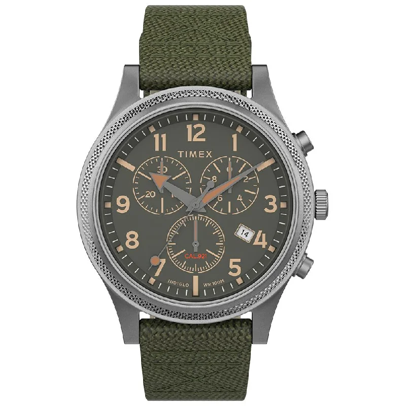 mens wristwatches with engraved designs -Allied LT Chronograph 42mm Fabric Band