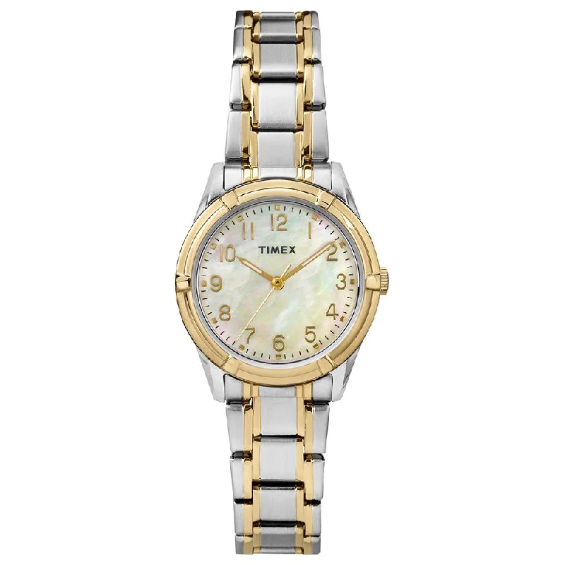 womens watches with stylish mesh band -Easton Avenue Mother of Pearl 3-Hand 27mm Stainless Steel Band