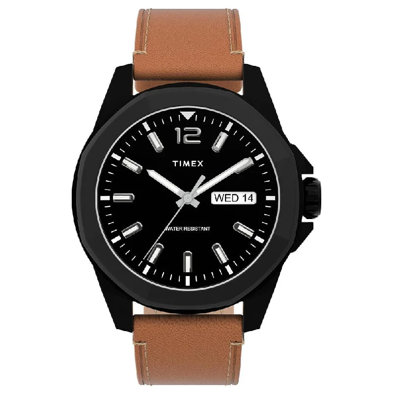 wristwatches for men with sleek design -Essex Avenue Day-Date 44mm Leather Band