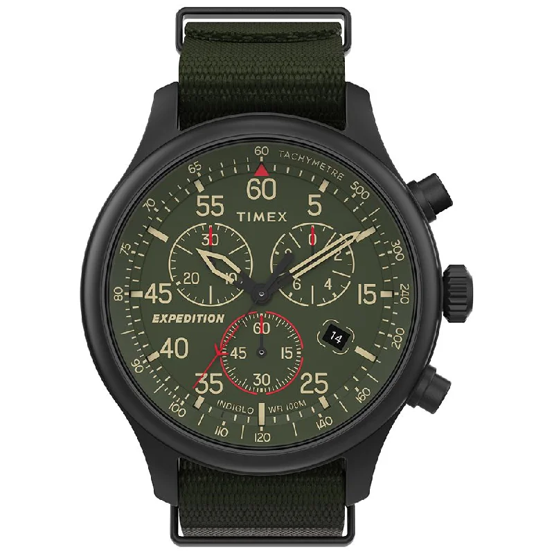 best eco-friendly watches for men -Expedition Field Chronograph 43mm Fabric Band