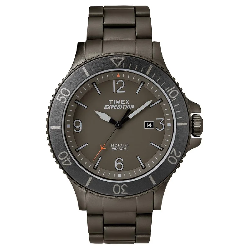 mens watches with date and chronograph -Expedition Ranger Date 43mm Stainless Steel Band