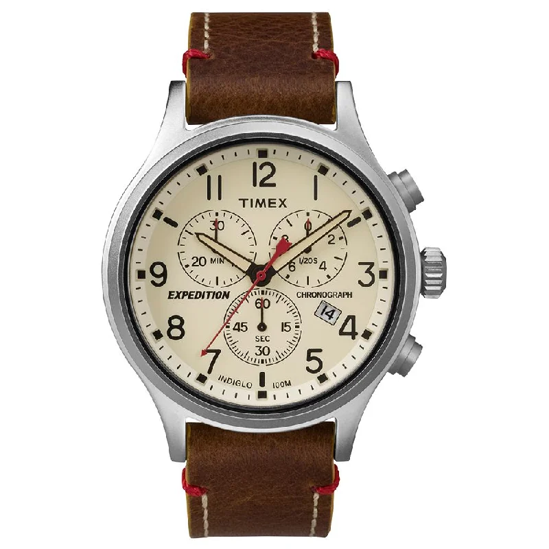 luxury watches with automatic movement for men -Expedition Scout Chronograph 42mm Leather Band