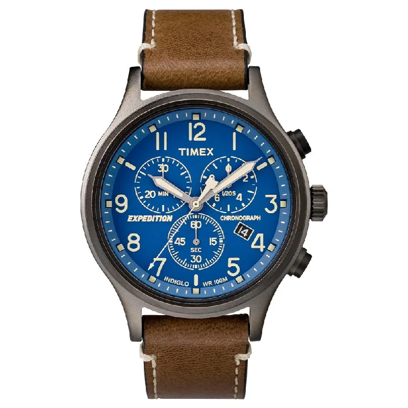 womens watches with oversized faces -Expedition Scout Chronograph 42mm Leather Band