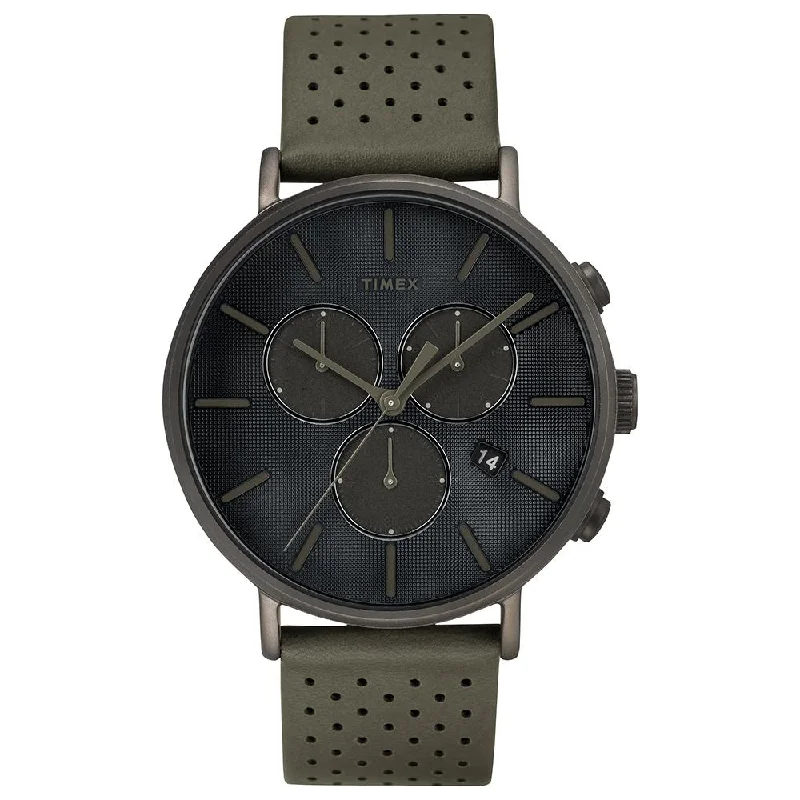 mens watches with classic dial designs -Fairfield Chronograph 41mm Leather Band