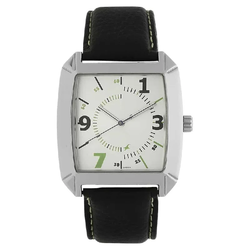 vintage wristwatches for men with leather strap -Fastrack Black Leather Strap