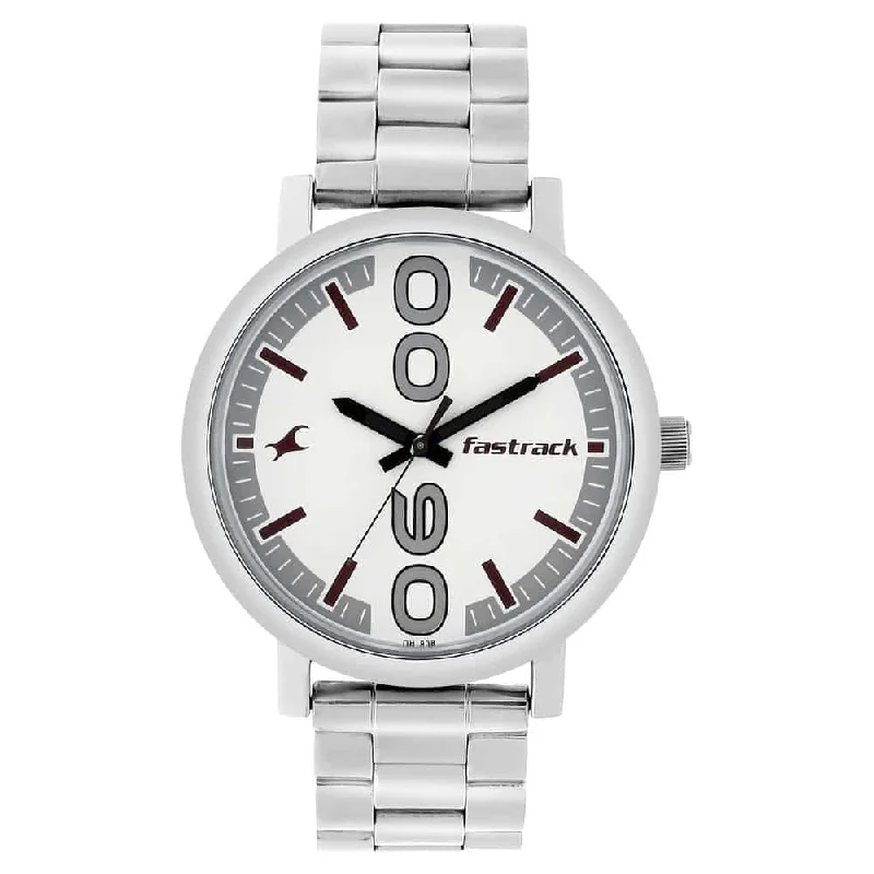 elegant wristwatches for men with stainless steel -Bold White & Silver