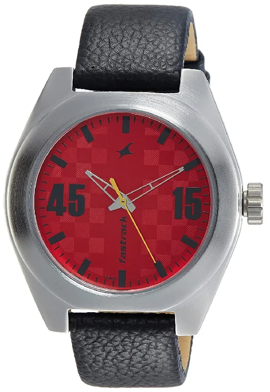 mens watches with large luminous numbers -Checkmate Red Dial