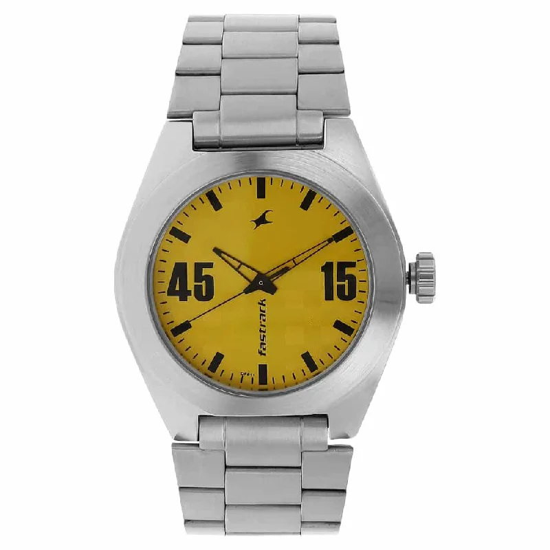 mens watches with rotating bezels -Checkmate Yellow