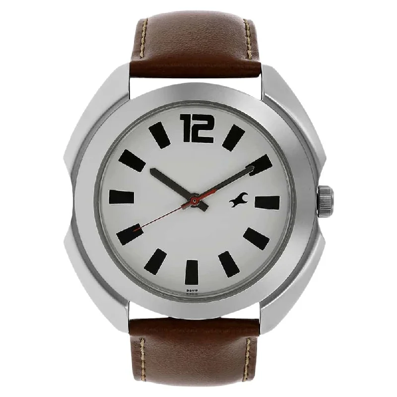 mens wristwatches with eco-friendly materials -Fastrack Brown Leather Strap