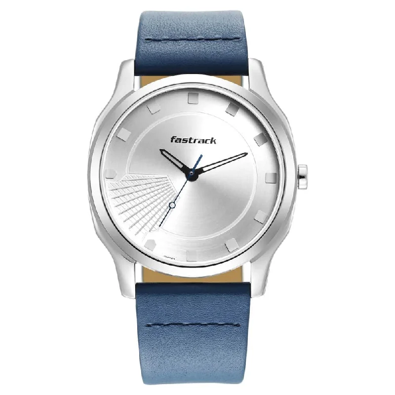 women’s fitness watches with heart rate monitor -Stunners Men Blue Leather