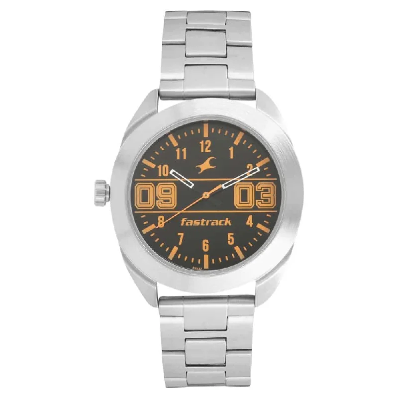 best digital sport watches for men -Varsity Black Dial & Stainless Steel Strap