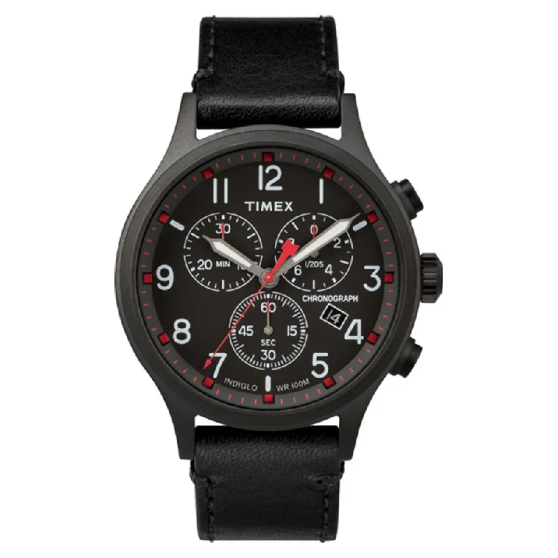 mens sports watches with compass and altimeter -Lab Express Chronograph 42mm Leather Band