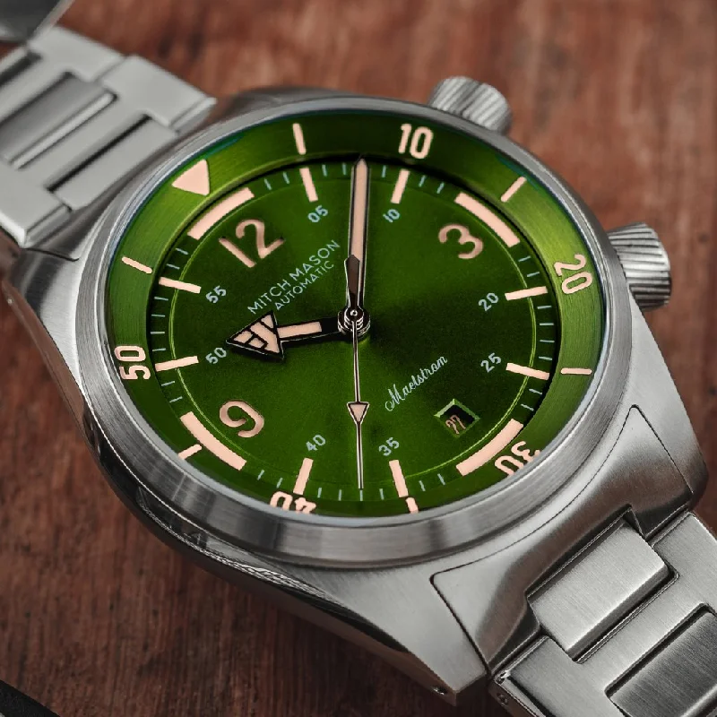 mens watches for golf enthusiasts -Mitch Mason Maelstrom - Marimo Green (Compressor Style)