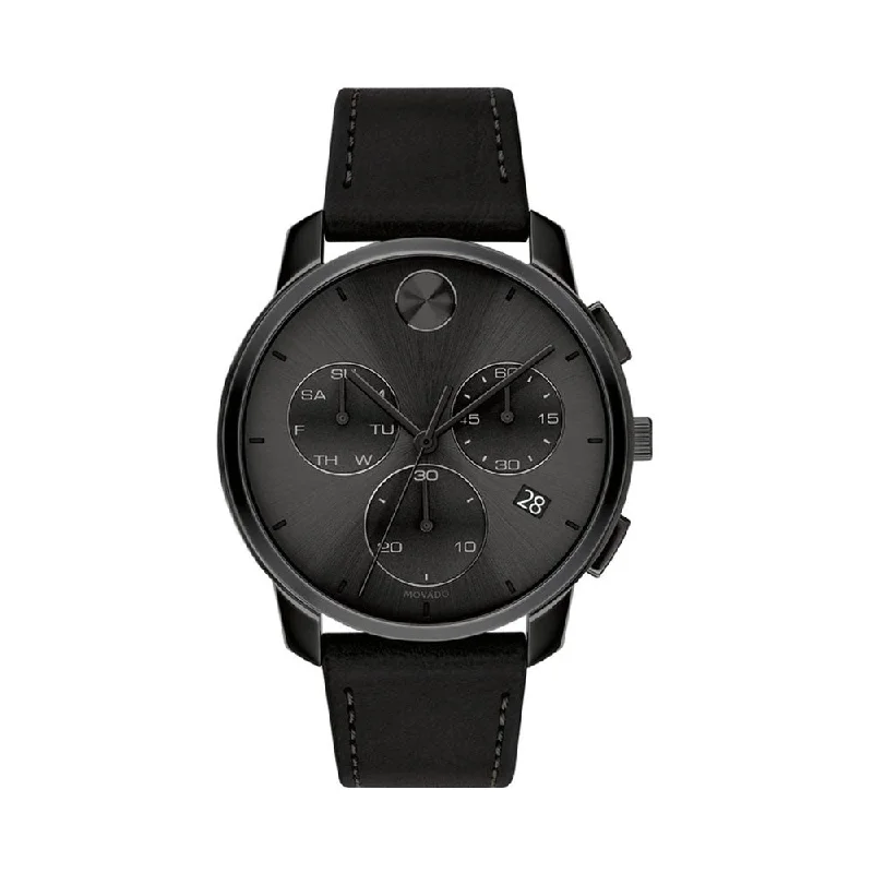 solar-powered watches for men with black dial -MOVADO 3600632 Bold Chronograph Analog Watch For Men