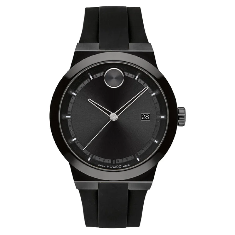 smartwatches for men with heart rate monitor -Movado Bold Fusion Black Dial Men 42.3mm