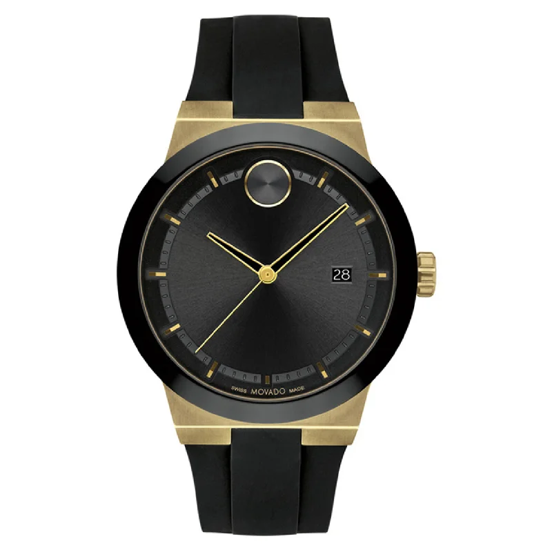 mens wristwatches with automatic movement -Movado Bold Fusion Black Dial Men 42.3mm