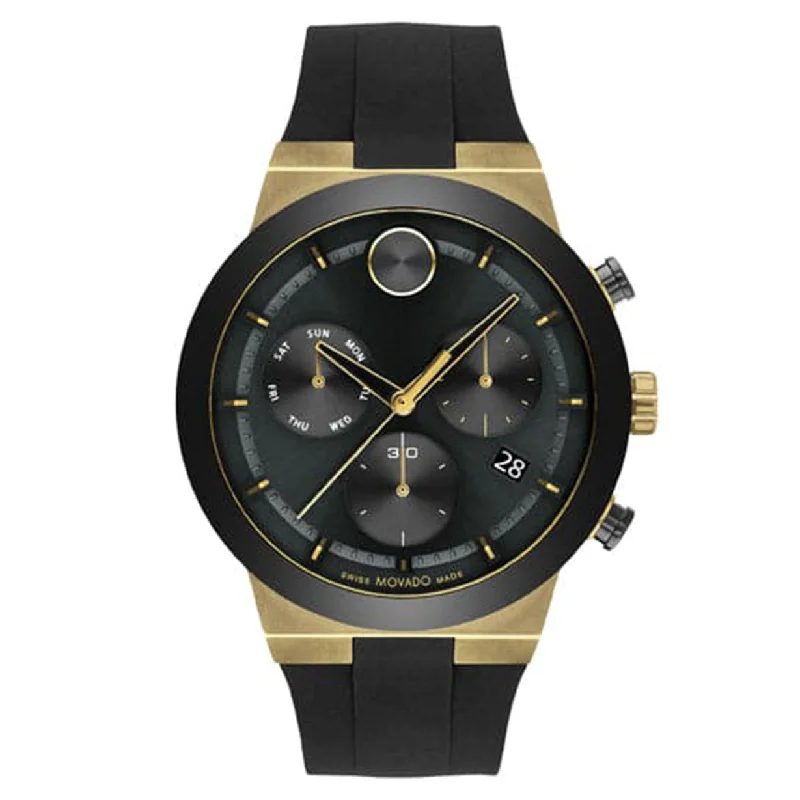 top waterproof mens watches with diving features -Movado Bold Fusion Black Dial Men 44.5mm