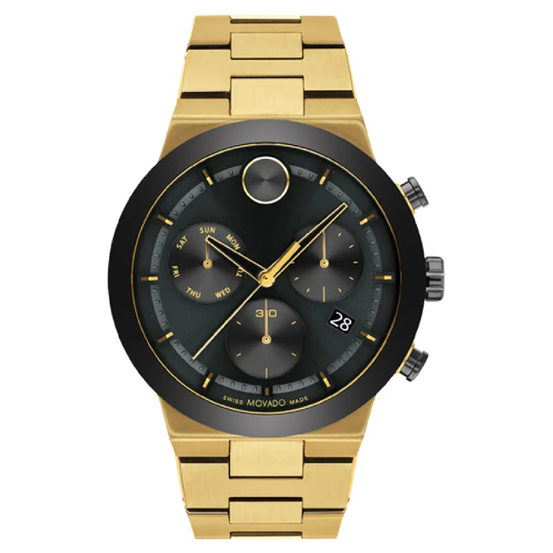 best analog watches for women -Movado Bold Fusion Black Dial Men 44.5mm