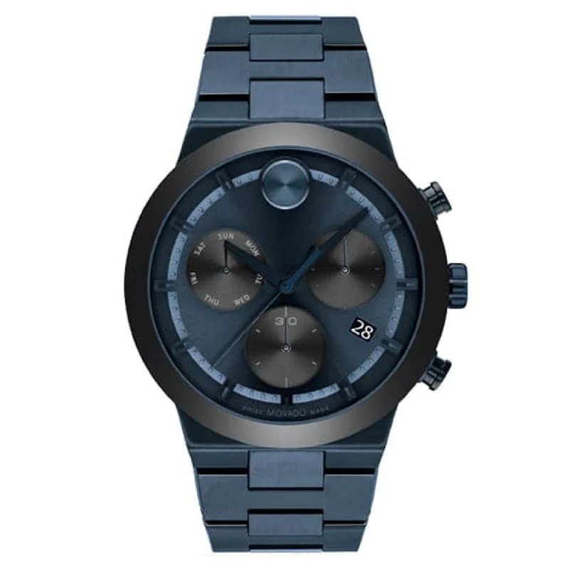 best eco-friendly watches for men -Movado Bold Fusion Blue Dial Men 44.5mm