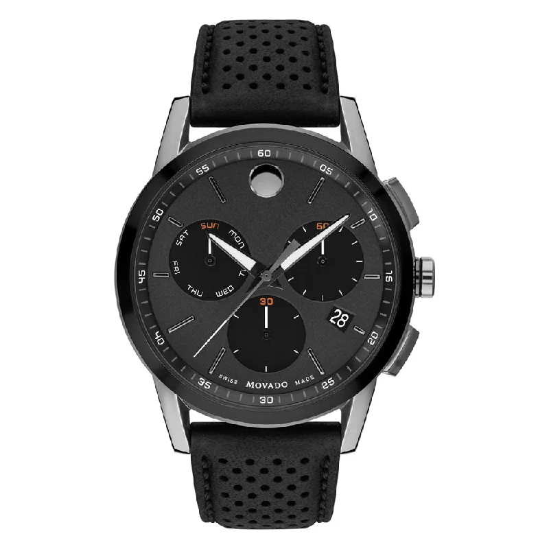 best watches for men with dual display -MOVADO Men MUSEUM - 607476